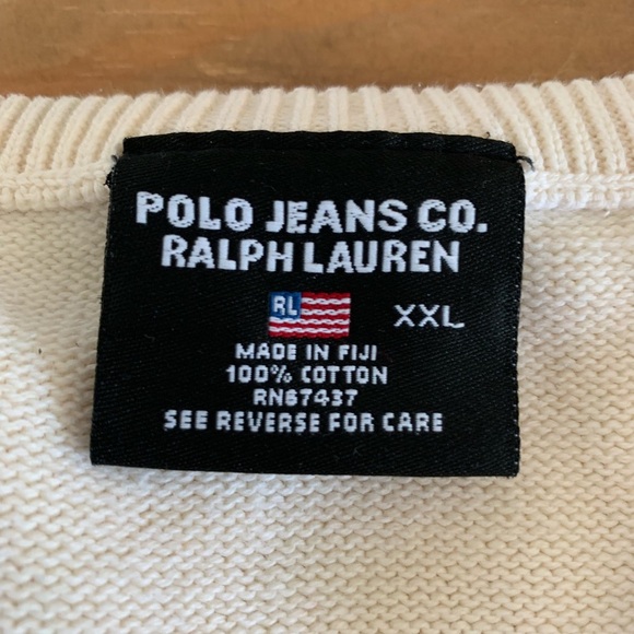 Vintage Sweater  Polo Ralph Lauren 90s Cotton Sweater Flag - Picture 11 of 12